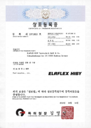 Certificate of Registration ELAFLEX HIBY Korea