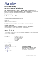 ATEX Declaration of Conformity for DEC (Dry Evotec Coupling)