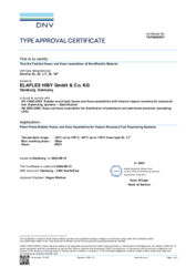 Type Approval for Slimline Dispensing Hoses SL / SL-LT / SL SF