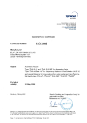 ZVA Slimline 2, ZVA Slimline 2 GR, ZVA AdBlue HV, ZVA special types - TÜV approval to EN 13012