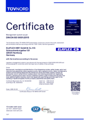 ISO 9001 Certificate for ELAFLEX HIBY
