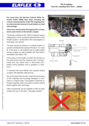 TW Couplings:Use the coupling lock lever - safety!